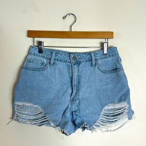 Hollister ultra high rise vintage relaxed mom cut off denim shorts size 5
